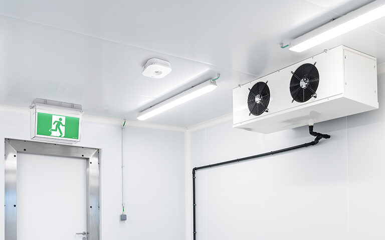 Ektor Emergency Exit Sign inside walk-in Fridge