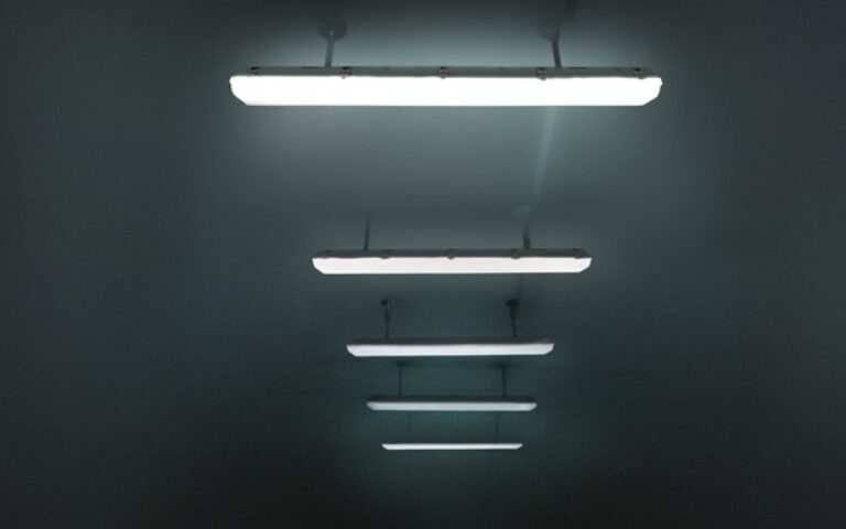 Umbra LED Batten lights on dark background
